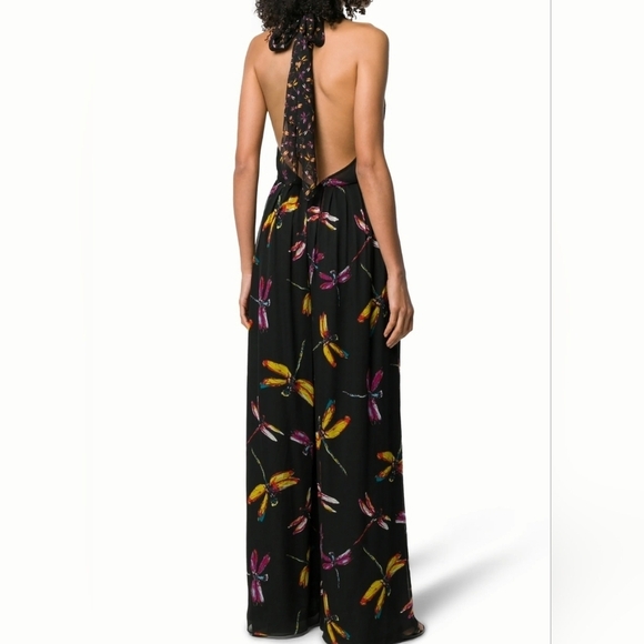 DVF Diane Von Furstenberg Justine Dragonfly Jumpsuit V-neck - Large - Picture 3 of 14